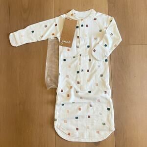 NWT Goumi Kids City Blocks Baby Gown SZ 0-3 mo Snap Bamboo Sleeper Organic